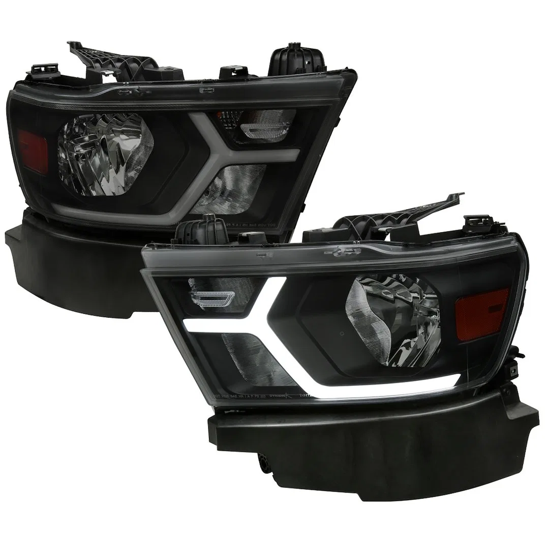 2LH-RAM1915SM-G3-RS – SPEC-D TUNIN Headlight Assembly, Factory Style Beam With Fiber Optic Dynamic Animated LED Strip...